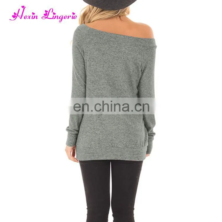 China Factory autumn long sleeves off shoulder sexy ladies japanese style blouse