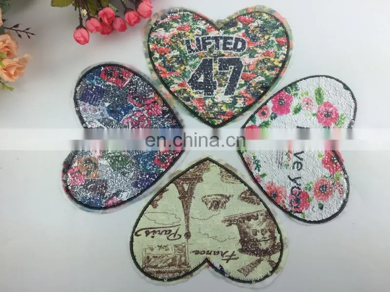 fashion design double side patch with colorful sequin