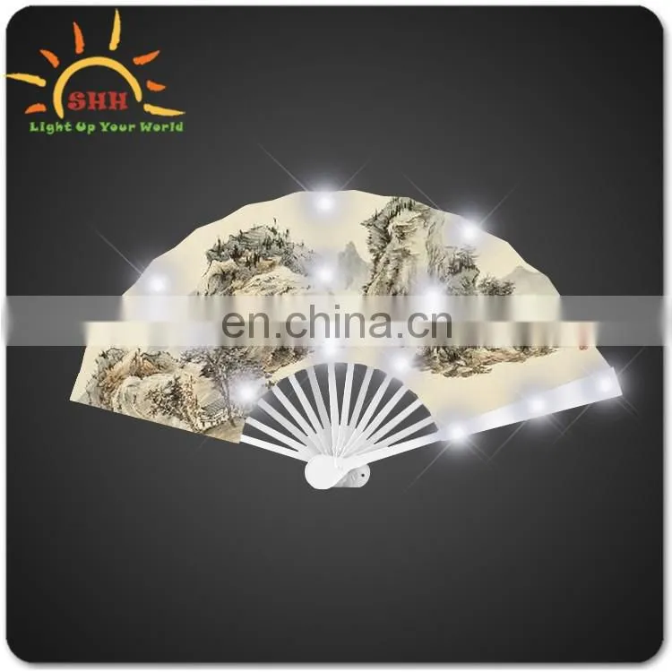 new products 2016 innovative products hand held folding fans with LED lights