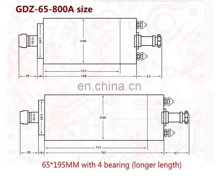 High quality 800W AC Spindle Motor Kits 0.8KW 4 Bearing Water Cooled Spindle + 1.5KW 220V Inverter + Pump+Pipe