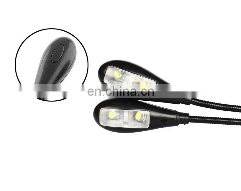 New 4 LED Desk Lamp Learning Eye Clip Book Light Dormitory LED Reading Clip Light