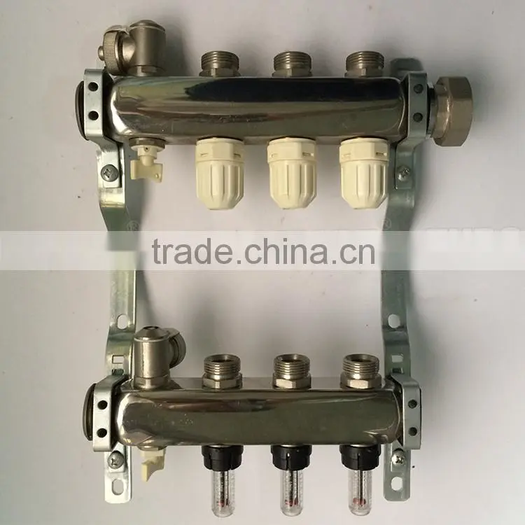 Customize size hotsale plumbing brass one-piece manifold for underfloor heating