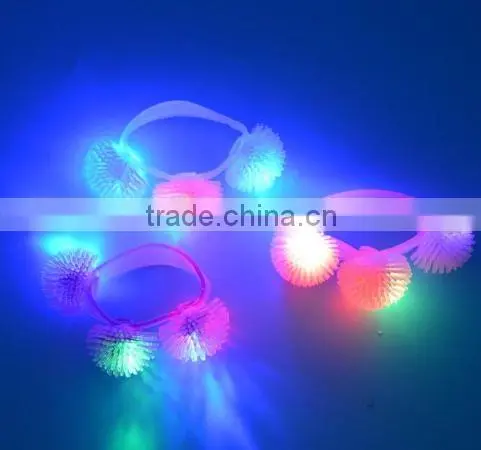 Wholesale LED Flashing Glow Fashion Party Jelly Ball Bracelet Bangle Wristband
