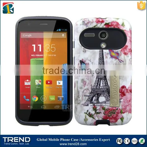 china supplier hybrid combo kickstand phone case for moto G2