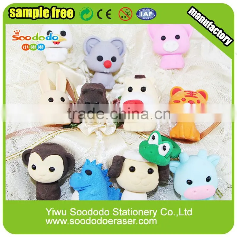3D Chinese Zodiac shaped eraser pencil