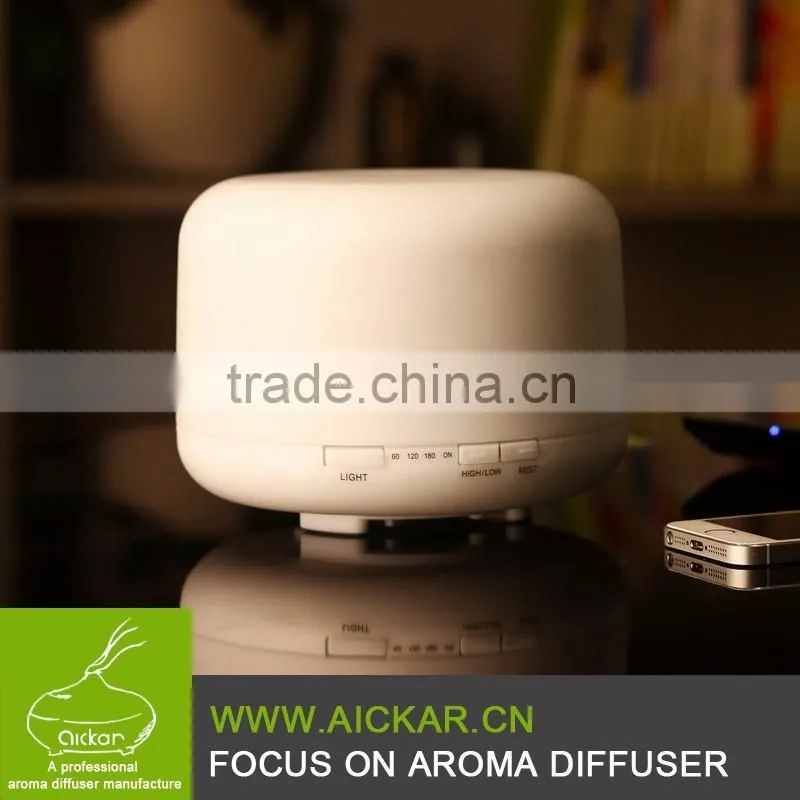 500ml Aromatherapy Essential Oil Diffuser Ultrasonic Air Humidifier with 4 Timer Settings 7 LED Color Changing Lamps