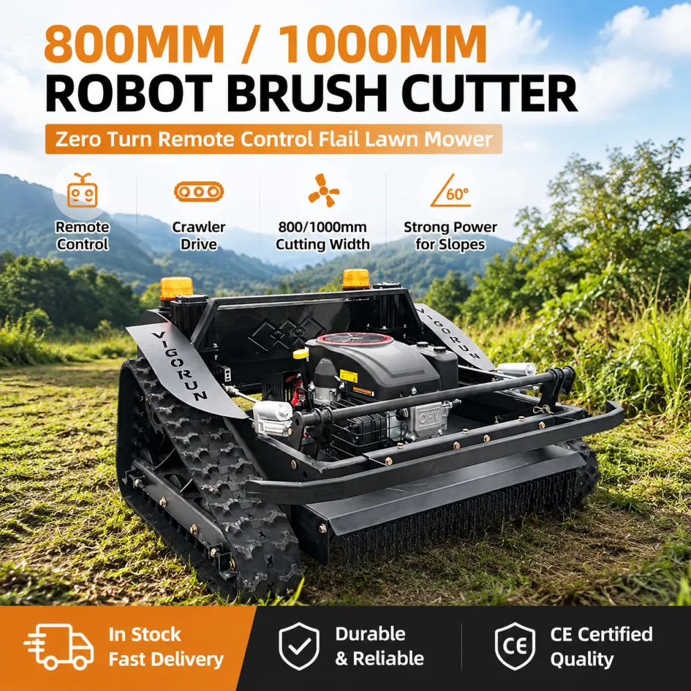 In Stock Fast Delivery 800mm 1000mm Robot Brush Cutter Grass Cutter Zero Turn Remote Control Crawler