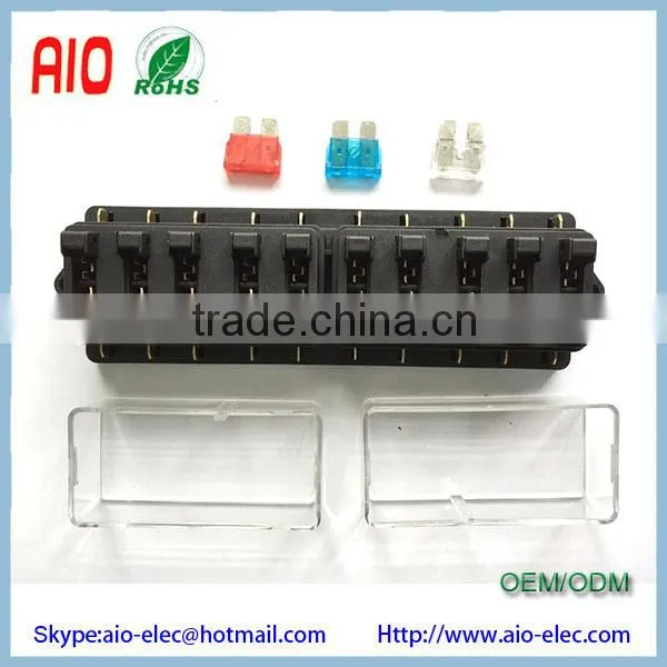 12V Universal ATC ATO Style Inline Car blade Fuse Holder with red 10 gauge wire loop