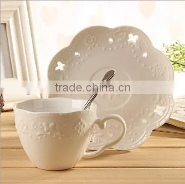 peacock coffee cup set