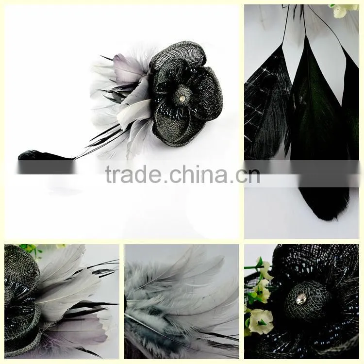China factory direct elegant ladies lace feather brooch hairpins