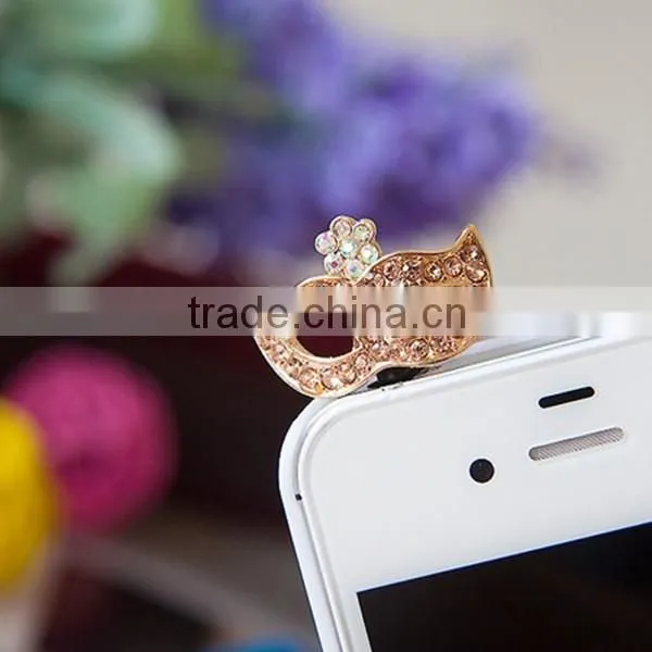 Luxury Crystal Diamond Dust Plugs for Mobile Phones ,Crystal Diamond Dust Plugs for iPhone