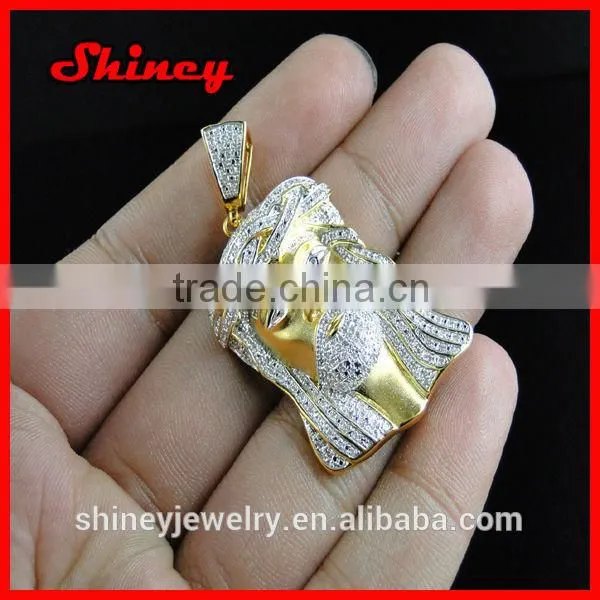 2014 yiwu china factory customize hip hop brass micro pave cz cross pendant