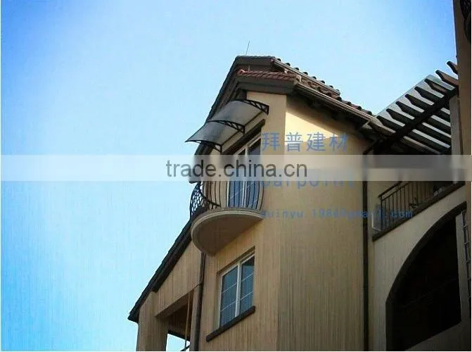 Polycarbonate door canopy in 3mm polycarbonate solid sheet