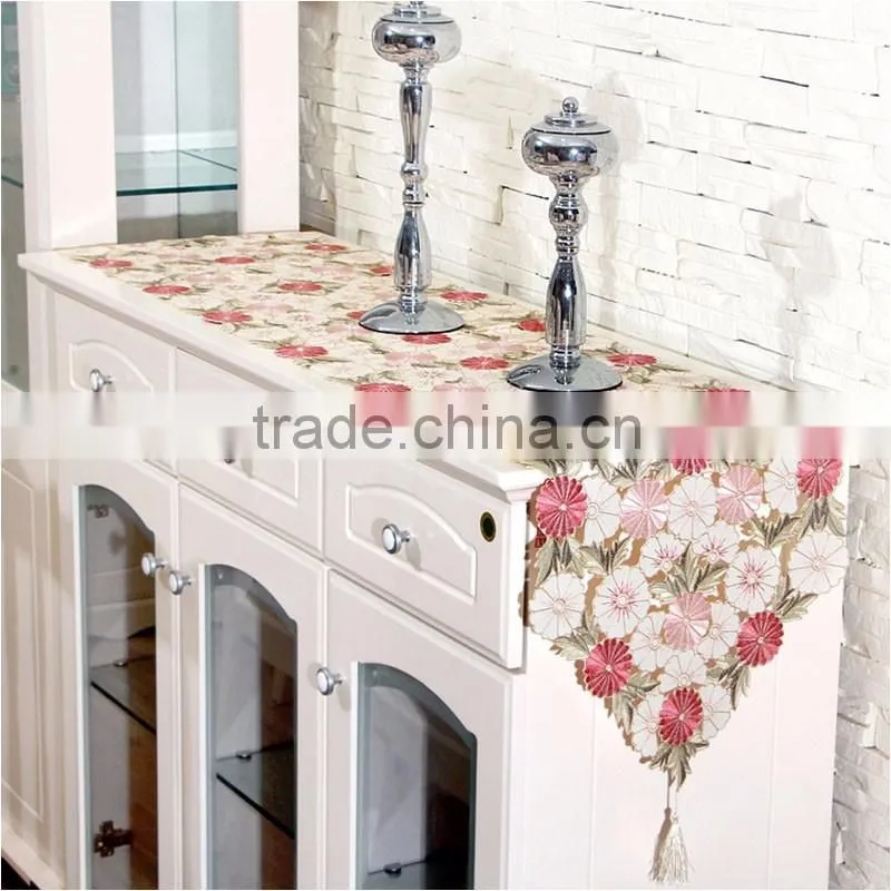 40*210cm pastoralism sweet flowers customized polyester table runners