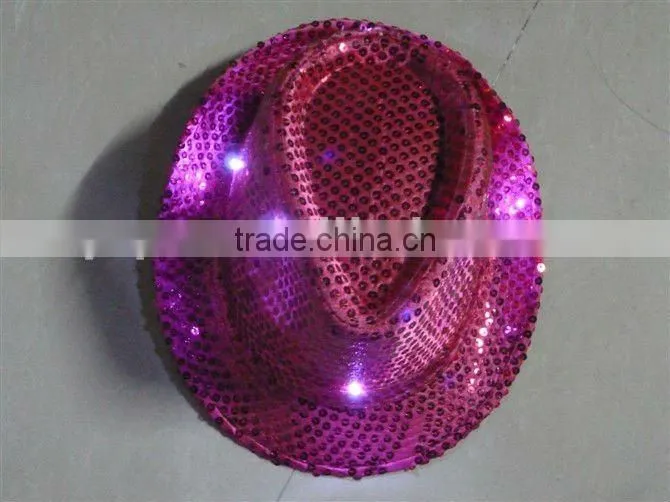 LED flshing paillette knight hats