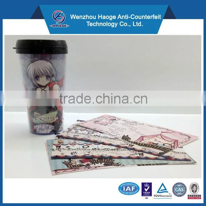 High quality Cup label Pass SGS test