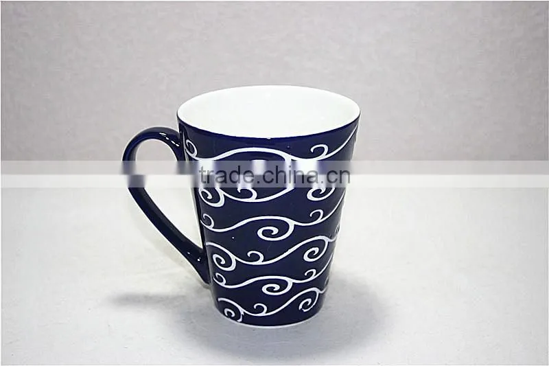 Cheap glow ceramic glaze coffee mugs with spoon