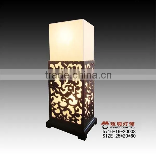 hollow out wooden lamp standing for hotel