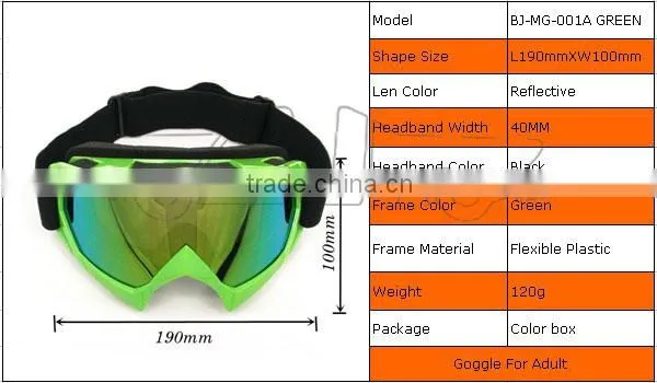 BJ-MG-001 Top sale clear lens motorcycle goggles fox racing motocross