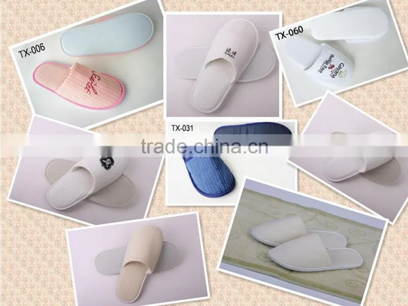 2014 hot sale cotton waffle slippers for hotel