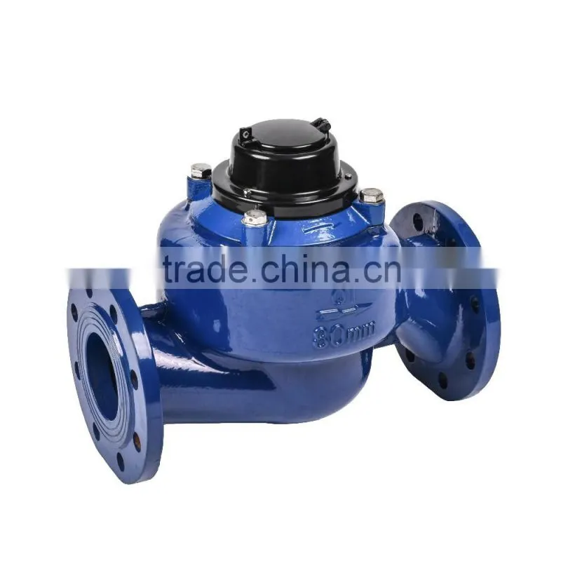 WS50~150 Vertical Vane Wheel Direct Reading Detachable Mechanical Cast Iron Industrial Woltman Low Cost Water Flow Meter
