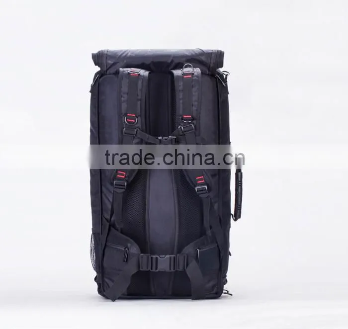 Multifunctional black hiking backpack with laptop compartment