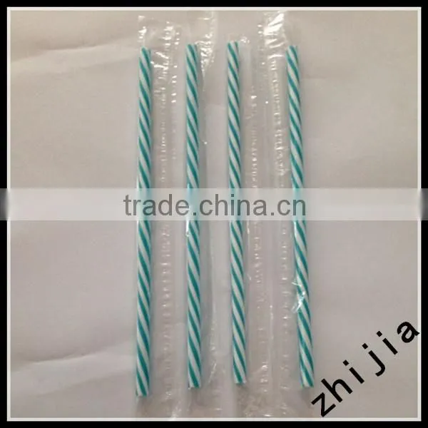 Colorful plastic wrapped acrylic straws striped