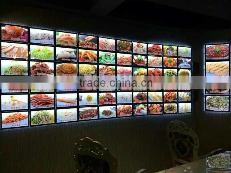 Edgelight CF7 magnetic led menu light box restaurant equipment