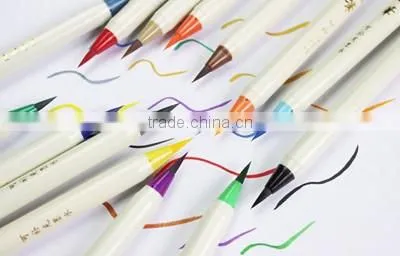 Real brush tip multi color water color pen for art marker