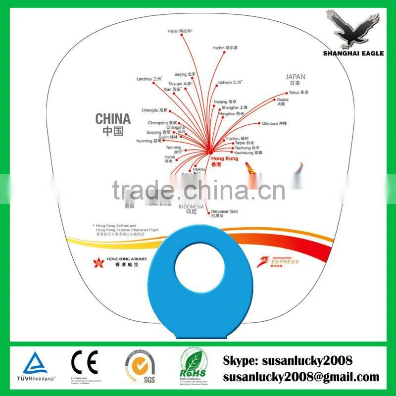Bowling shape sport adversting printed PP fan (directly from factory)