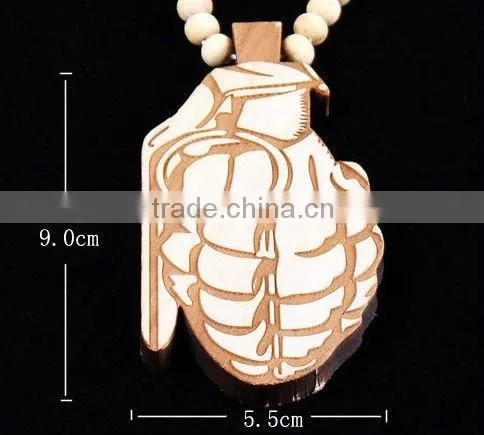 hip hop wood pendant