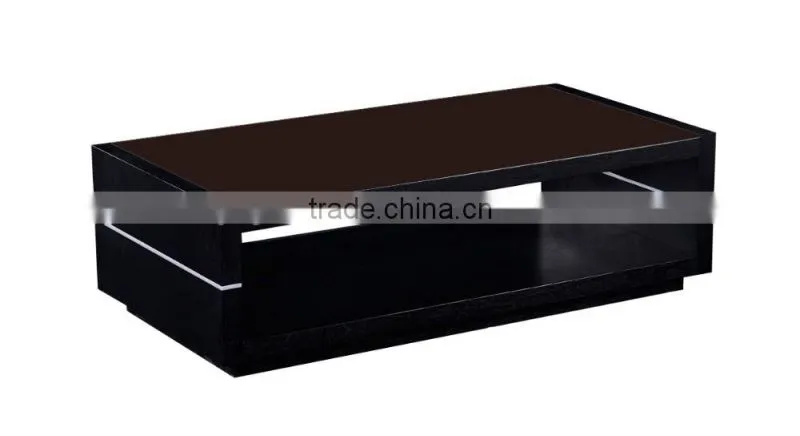 CJ0186 Black Walnut Open Painted Coffee Piano Paint Glass Modern Design Coffee Table