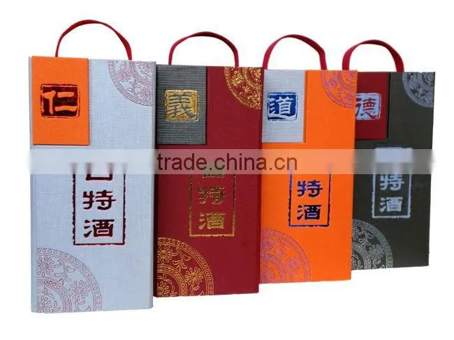 Paper wine storage box with handle