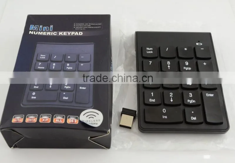 wifeless 2.4 GHZ numeric keypad small digital keyboard