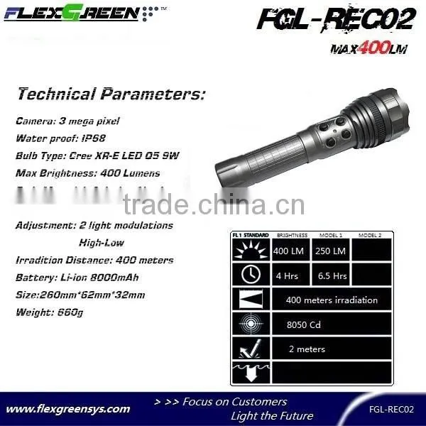 rechargeable Q5 digital torch with camera