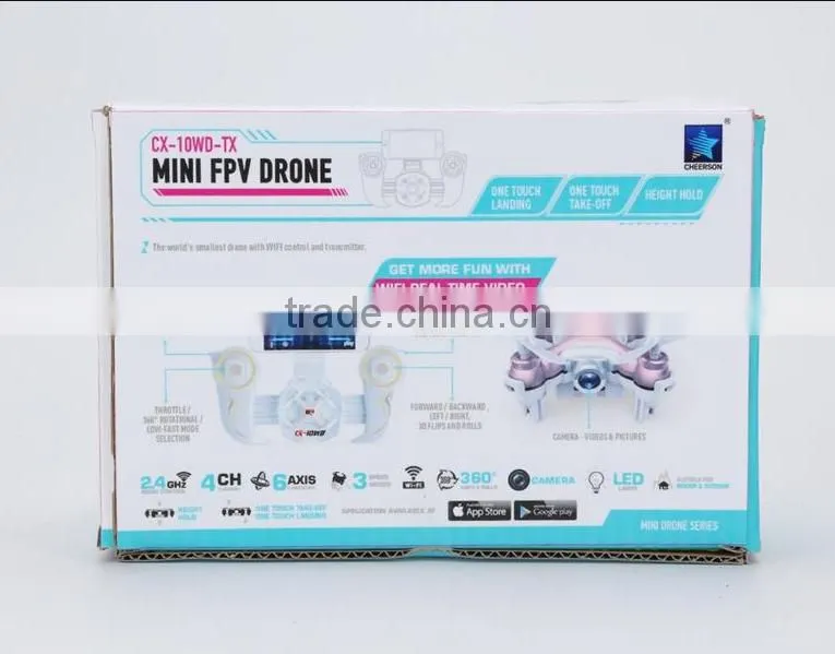 CX-10WD Mini Wifi FPV With High Hold Mode 0.3MP Camera 2.4G 6-axis Phone WIFI Control Mode RC Quadcopter RTF