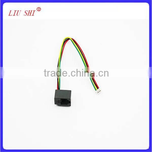 RJ11 6P4C female modular plug to 4pin wire harness, telephone cable