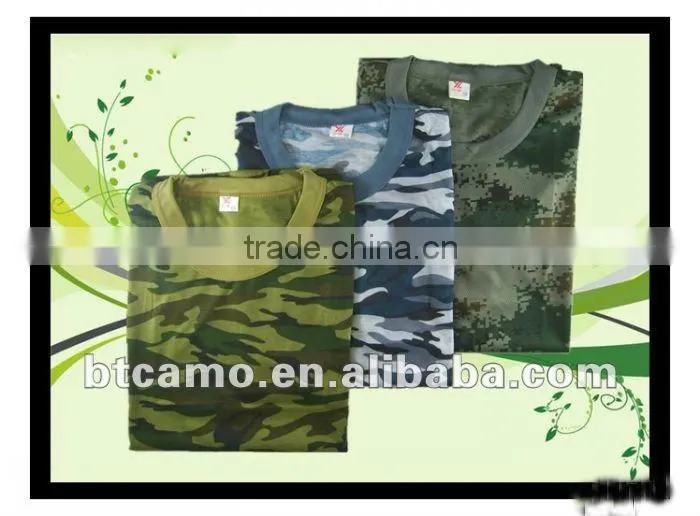 100% cotton ocaean military camouflage t-shirt