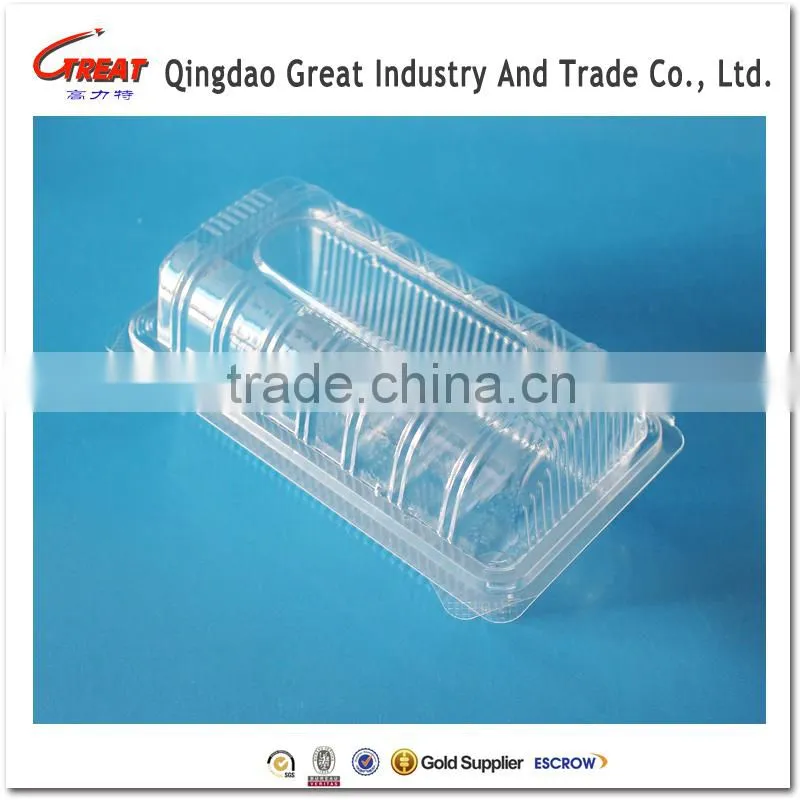 Disposable Clear Clamshell Cake Plastic Packaging Box