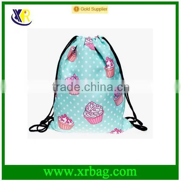 Donut Printing 3D Printing Shopping Bags Fashion Design Gym Sack Drawstring Bag