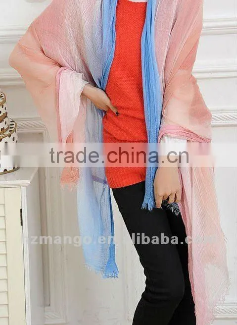 Latest Fashionable Woman 100% Modal Soft Two tone color Infinity scarf Shawl stole