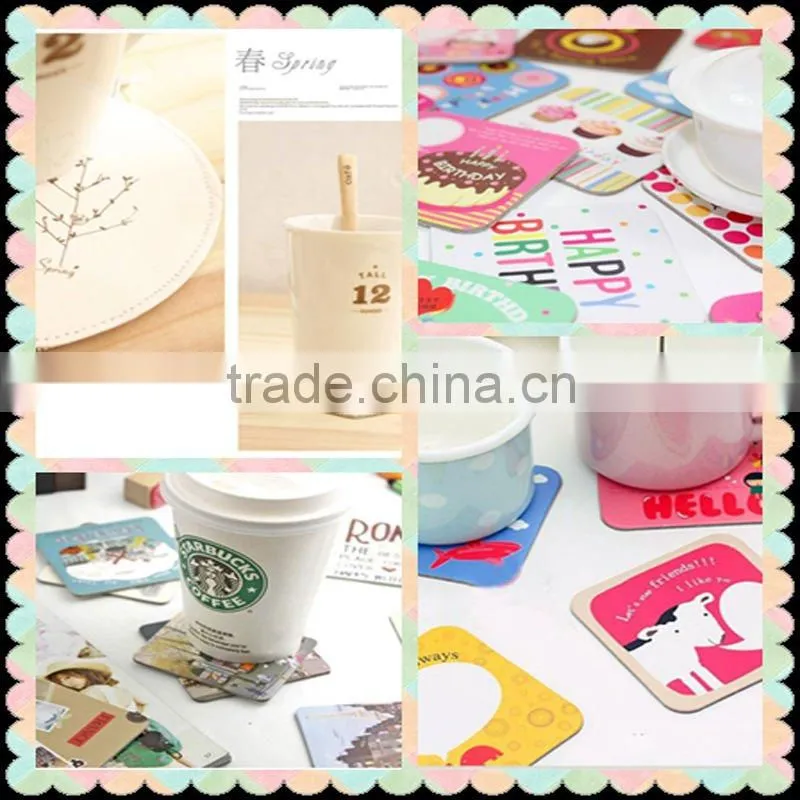Enviromental paper coasters for one time use with logo printing