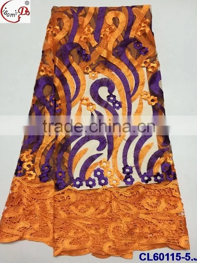 stones&pearl french lace cl60116 with ployeaster material fashionable design for African ladies