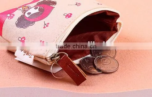 Hot sale pula girl printing canvas coin round purse China supplier