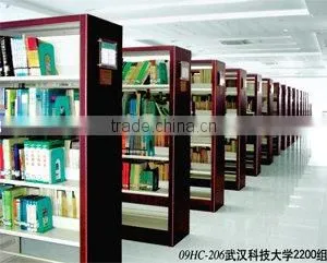 School library double faced book rack with metal frame M10-134