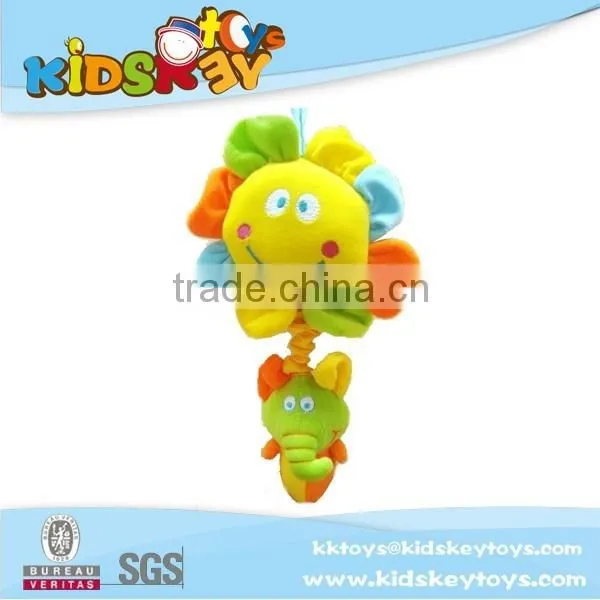 2016 pull string musical baby plush toys with shaking ans music box