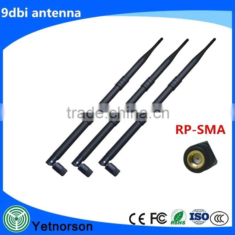 External 9dbi 2400-2500MHz wifi router antenna with SMA male connector