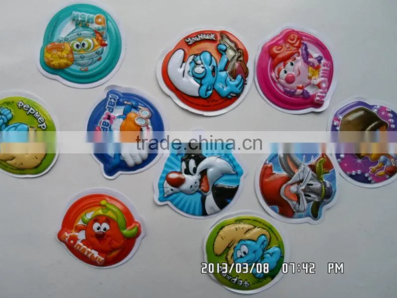 3D cartoon bubble stickers for kids 3d wallpaper stickers custom cartoon 3d bubble foam puffy sticker