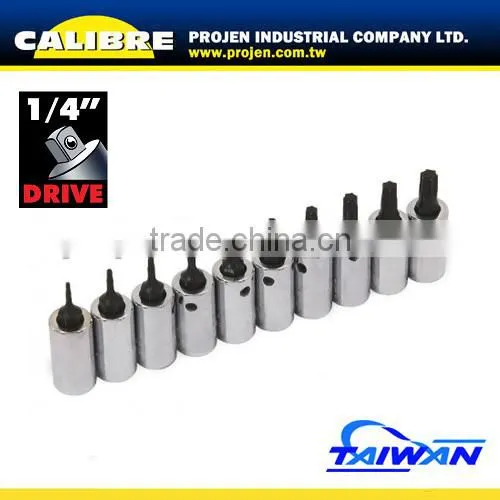 CALIBRE M8-M18 1/2"Dr 7pc Long Spline Bit Set