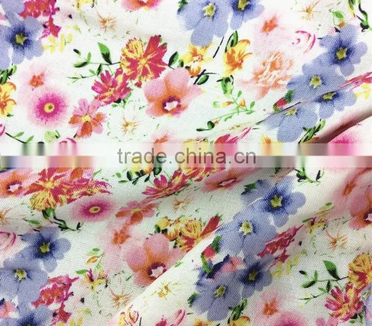 30s rayon flower printing fabric for dress
